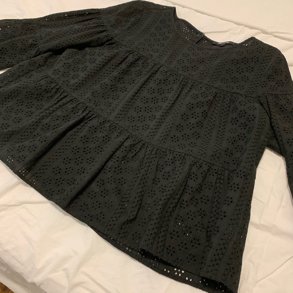 Madewell Peplum eyelet top